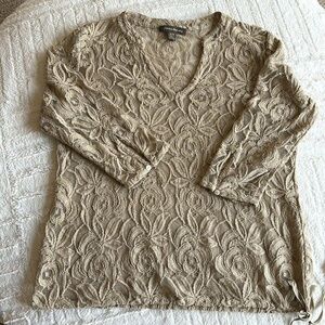 Tommy Bahama Beige Lace Blouse